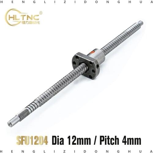 SFU1204 150 200 250 300 350 400 450 500 550 600 650 mm C7 ball screw with 1204 flange single ball nut BK/BF10 end machined