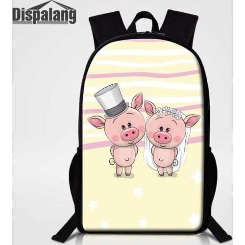 Pig Animal Printed School Backpack For Teenage Girls Cartoon Piggy Primary Schoolbag Womens 16 Inch Travel Shoulder Bag Bagpack