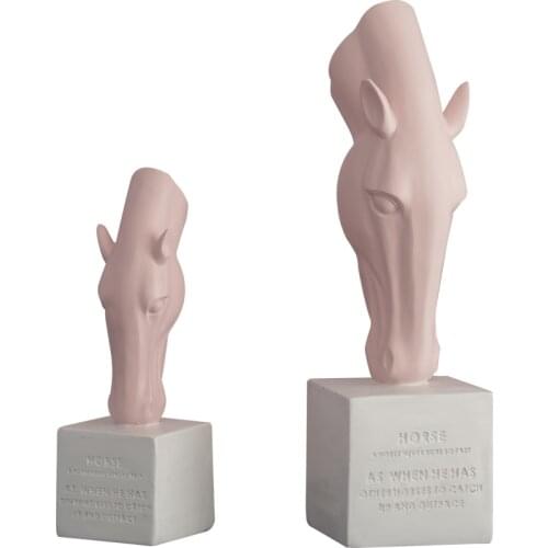 HORSE HEAD STATUE GEOMETRY ANIMAL FIGURINE SCULPTURE RESIN ART&CRAFT HOME DECORATION ACCESSORIES FOR LIVING ROOM R148