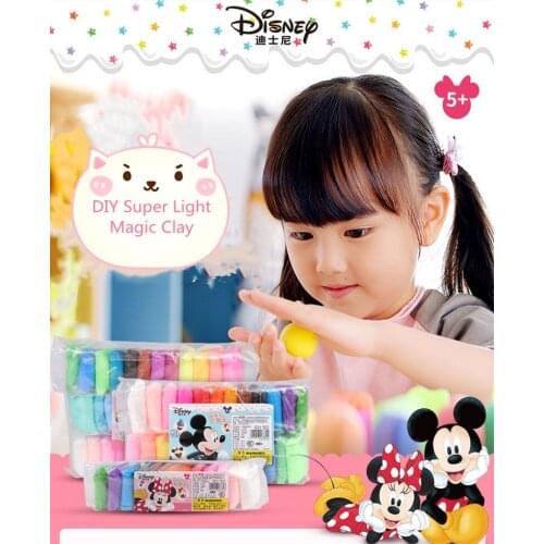 Disney Minnie 24 colours Super Light Polymer Clay Mickey DIY Colored Slimes Snow Mud kids Puzzle Education Toys girls boys gifts