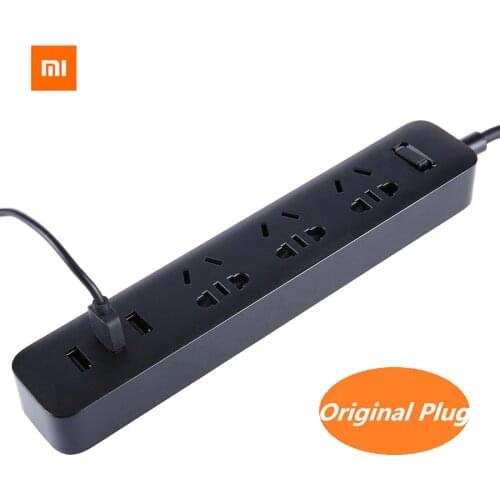 Original XiaoMi 3 Mi Smart Plug Adaptation Power Strip With 3 USB Extension Standard Plug 1/2A 3 Sockets For Phone Tablet PC