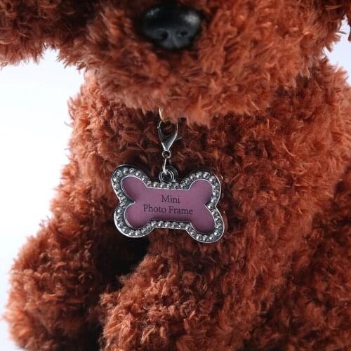 Shining Dog Rhinestone Accessories Bone Paw Collar Crtystal Name Tag