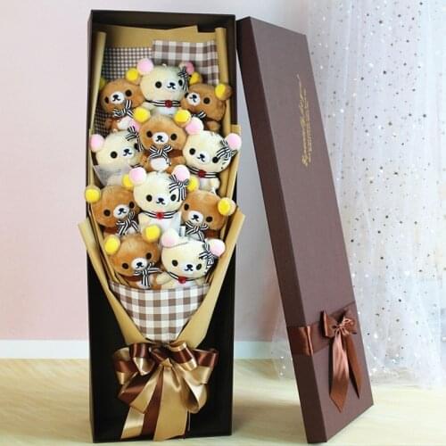 Hot Sale Cute Teddy Bear Stuffed Animal Plush Toy Cartoon Bouquet Gift Box Creative Birthday Valentines Day Christmas Gift