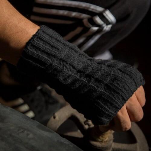 1 Pair Autumn Winter Women Knit Gloves Rhombus Long Half Winter Mittens Fingerless Gloves Arm Wrist Sleeve Hand Warmer Girls