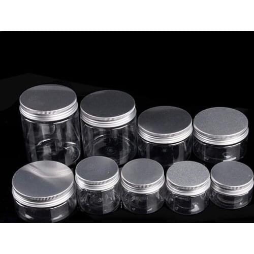 1pcs Clear Plastic Jar And Lids Empty Cosmetic Containers Makeup Box Travel Bottles 30ml 50ml 60ml 80ml 100ml 120ml 250ml 500ml