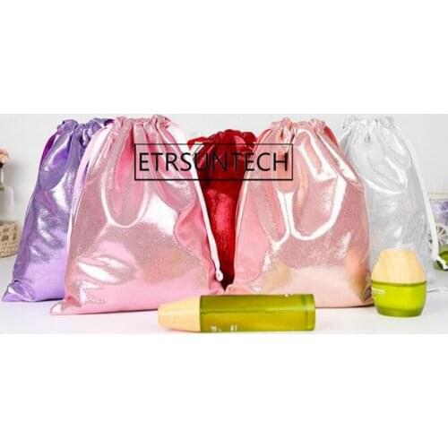 100pcs Shinning Glitter Drawstring Bags Lip Rouge Make Up Tools Small Stuff Storage Bag Party Accessory Charming Pouch