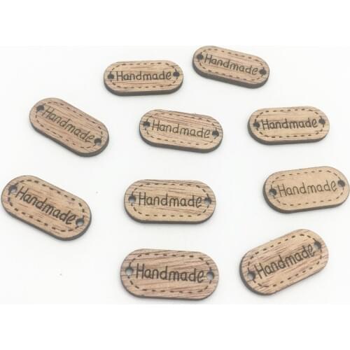 1000pcs Rustic Wooden DIY Handmade Buttons Connectors Tag Label Rectangle Oval Embellishments Ornament Craft Decorations