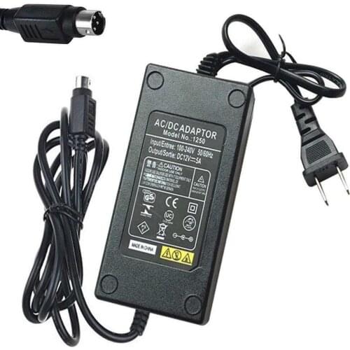12V 5A AC DC Converter Adapter for LCD TV Monitor Flat Panel TV DVR 4PINS