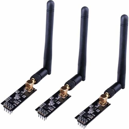 3pcs Wireless Transceiver Module RF Transceiver Module 2.4G 1100m NRF24L01+PA+LNA SMA Antenna for Arduino KY67