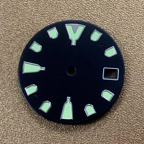 Watch accessories 28.5mm dial modification parts suitable for assembling Japanese NH35/NH36 automatic movement green luminous