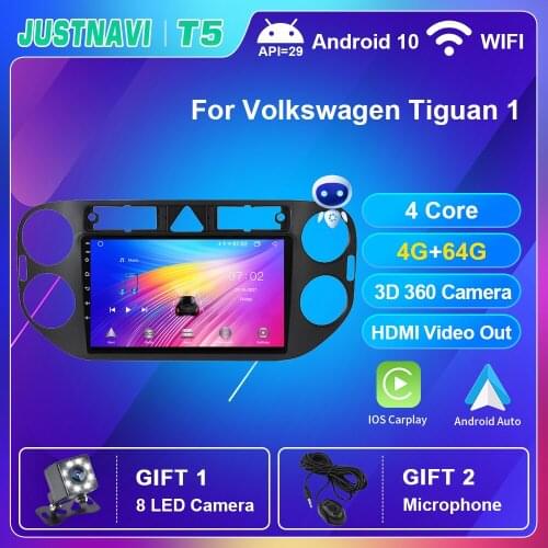 JUSTNAVI 4G 64G Car Radio For Volkswagen Tiguan 1 2010-2016 Multimedia Video Player DSP Carplay Auto Stereo Voice Control No DVD