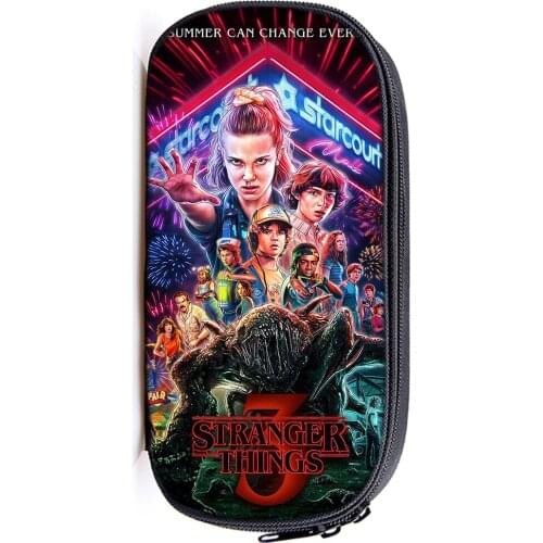 Hot Stranger Things 3 Kids Pencil Bag Children Boys Girls Multifunction Pencil Case Cute Top Quality Stationery Supplies Gift