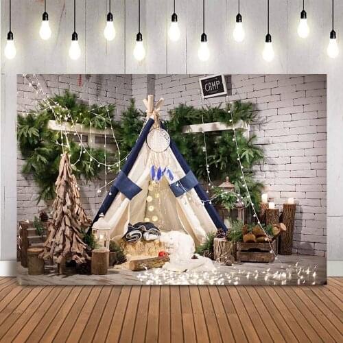 Photography backdrop Christmas tent camping background for photo studio Camping Theme Party Birthday Party Baby Portrait Photo