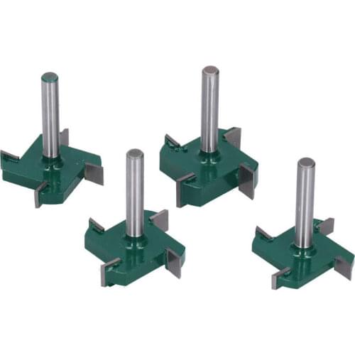 4Pcs 4 Flute Router Bit T Slot Alloy Carbon Steel Woodworking Slotting Milling Cutter With 6mm Shank