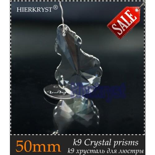 HIERKYST 25 pcs K9 Glass Crystal Prisms Pendants Chandeliers Parts Lustres Rainbow Lamp Lighting Hang Drops 50mm 2" #1917B