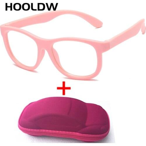 HOOLDW New Blue Light Kids Glasses Children Optical Frame Eyeglasses Boy Girl Computer Transparent Anti Reflective Glasses UV400