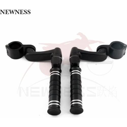 1 1/4"Motorcycle Pegs Highway Footpegs Engine Crash Bar Clamp Mount 32mm Footrests Custom for Harley Indian Roadmaster Vintage