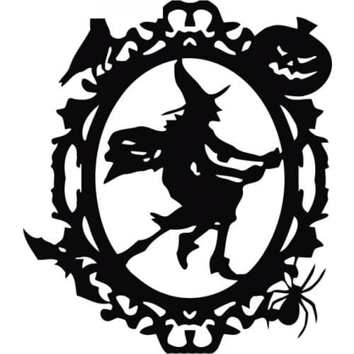 Beautiful Cartoon Witch Mirror Decals High Quality Car Stickers Decoration Personality PVC Anti-UV Waterproof Decals Black/white