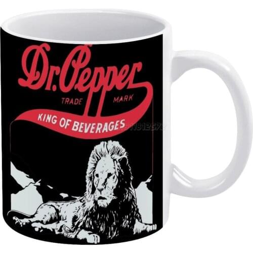 DR.PEPPER 8 White Mug New Good Quality Print Mug 11 Oz Coffee Cup Dr Pepper Drinks Beverages Soda Pop Lion Vintage