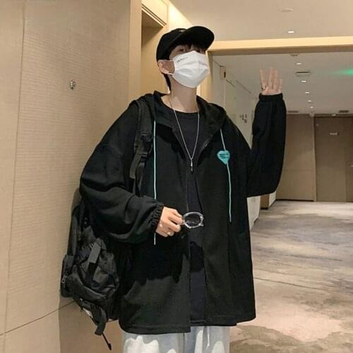 Men Jackets Summer Sun Protection Comfortable Letter Printed Hooded Korean Style Fashion Student Coat Simple Clothing Breathable