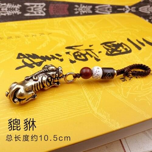 Trendy Personality PiXiu Gourd Axe Wenchang Tower Keychain Exquisite Chinese Style Brass Keychain Retro Pendant Pendant Ornament