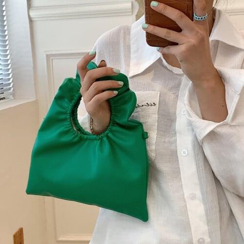 Fashion Ruffle Handle Handbags Purses Chain Crossbody Bags for Women 2021 New Luxury Design Ladies Messenger Bags High Quality