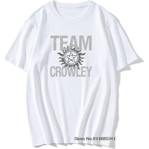 Mans Spn Brothers T Shirt Supernatural Tshirts Team Crowley Novelty Fitness Tees Vintage Tops Tees Premium Cotton Camisas