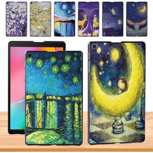 Painting Series Plastic New Cover for Samsung Galaxy Tab A 8.0 (2019) T290 T295 Durable Slim Tablet Shell Case+ Free Stylus