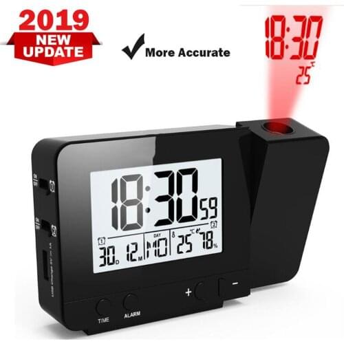 Projection Alarm Clock Digital Date Snooze Function Back Projector Desk Table Led Clock With Time Projection USB Charge