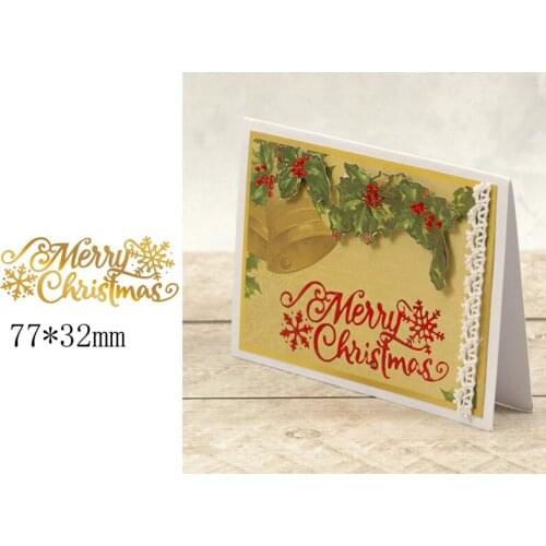 Merry Christmas Artistic Word Snowflake Hot Foil Plates for Scrapbooking DIY Paper Cards Crafts New 2019