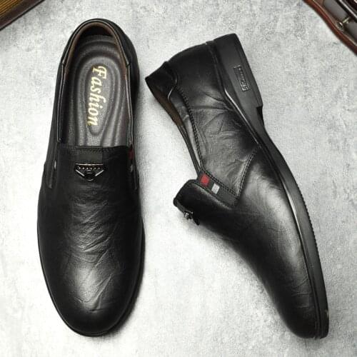 Men Formal Shoes Business Loafers Male Elegant Gentleman Mens Shoes Casual Genuine Leather Footwear Moccasins Man Driving Flats