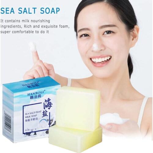 65g Removal Pimple Pore Acne Sea Salt Soap Removal Cleaner Natural Ingredients Moisturizing Goat Milk Soap Face Care Soap