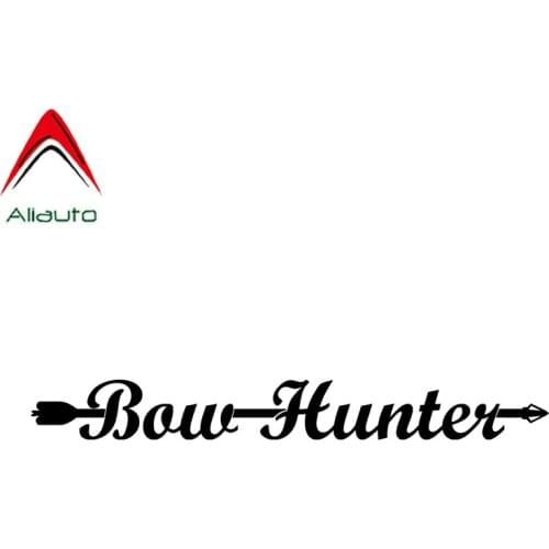 Aliauto Personality Funny Car Sticker Bow Hunter Vinyl Waterproof Sunscreen Anti-UV Reflective Decal Arrow Black/Silver,14cm*1cm