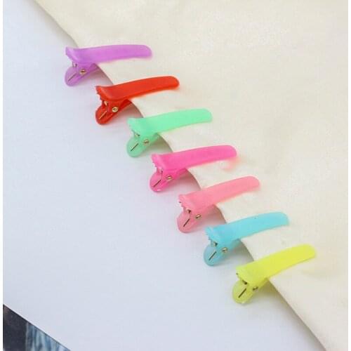20p 35mm Color Women Jelly Candy Hair side Duckbill Alligator Clip Translucent Barrette Hairpins Hair Accessories Kids Girl Gift