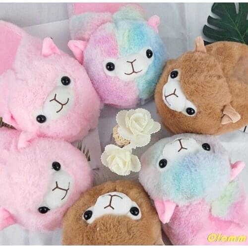 Bedroom Women Furry Slippes Cute Cartoon Alpaca Home Women Fur Slippers Winter Warm Plush Parent-child Floor Slides House Flat