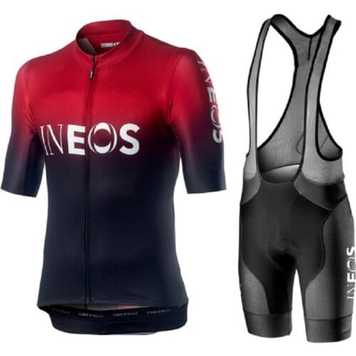 2019 New style INEOS Summer Cycling Jersey Set Breathable Racing Sport Bicycle Jersey Mens Cycling Clothing Short Bike Jersey