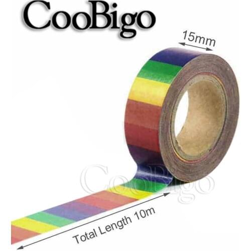 1Pcs Washi Tape Rainbow Masking Tape Decorative Adhesive Tape for Scrapbooking Pencil Diary Stationery Photo Album Gift Card