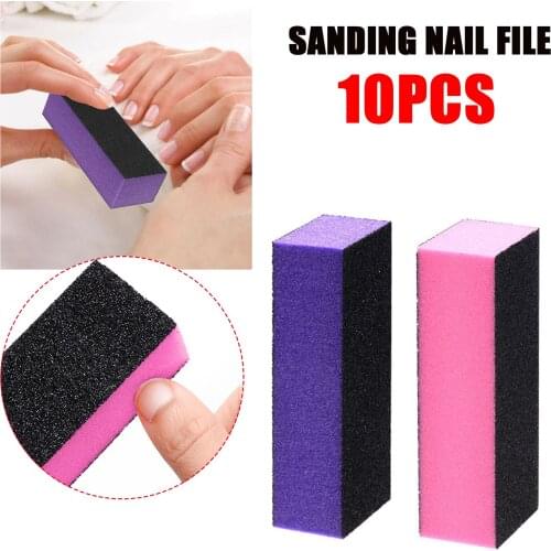 10 Pcs 3-Sided Sanding Nail File Buffer Block Art Manicure Pedicure Finger Polish Shiner