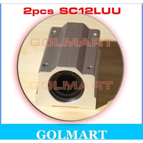 2pcs Kugellager Linearlager lang Linearschlitten SC12LUU SCS12LUU 12mm shaft rail Linear Bearing flat axis Pillow Bolck