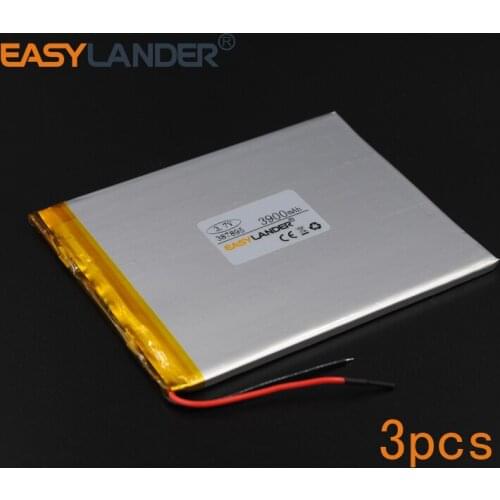 3pcs 3.7V 3900mAh 387895 Polymer Li-ion Battery For Bluetooth Notebook Tablet PC PDA E-Book Power Bank Portable DVD GPS
