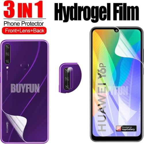 3-in-1 Hydrogel Film For Huawei Honor Y6P Screen Protector Camera Protective Glass For honor y5p y69 y8p 2020 Protector film