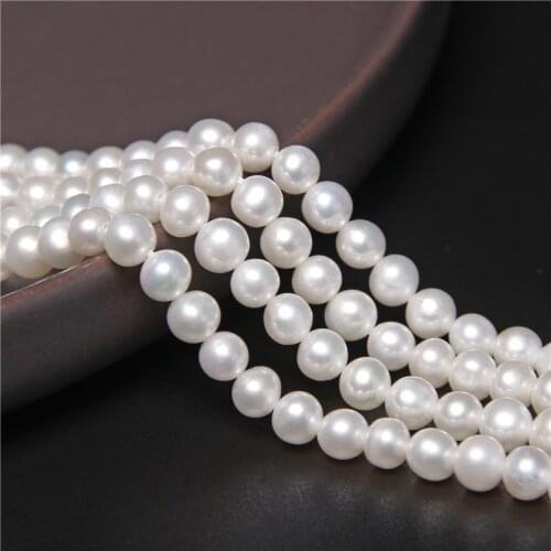 5mm 100% Nearly Round Pearl Freshwater High Quality Natural Fine White Pearl Loose Bead for Jewelry Making DIY Elegant 14"Strand