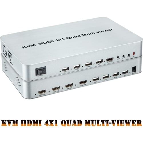 HDMI multiviewer Screen splitter- screen splitter synchronous control integrated machine KVM HDMI 4x1 Quad Multi-viewer