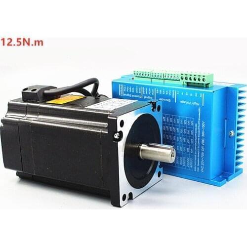 Nema 34 12.5N.m Closed Loop Stepper Motor Kit Hybird Servo Driver HB860H 86HB250-156B 86 2 Phase Stepper Motor