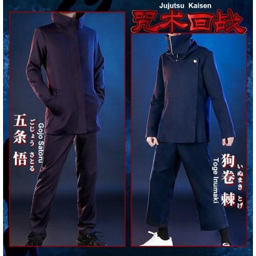 Anime Jujutsu Kaisen Gojo Satoru Toge Inumaki Cosplay Costume Top+Pants Uniform Carnival Halloween Party Outfit For Men 2020 New