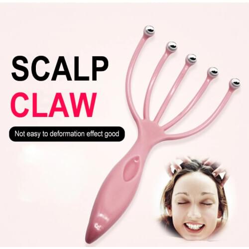 1Pcs Five Finger Head Massager Steel Ball Head Massage Relaxation Massager Hair Held SPA Scalp Neck Stress Relief Reduce Stress