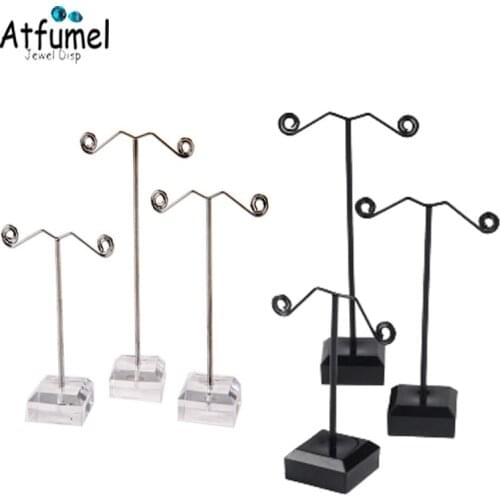 Fashion Black Clear Acrylic Earring Jewelry Display Rack Stand Organizer Stud Bouches Ornament Hanger Holder Hook Wholesale