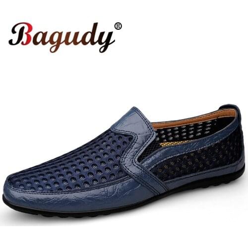 Fashion Summer Mesh Mens Casual Shoes Comfortable Breathable Male Outdoor Beach Sandals Slip-ON Loafers Non-slip Driving shoes