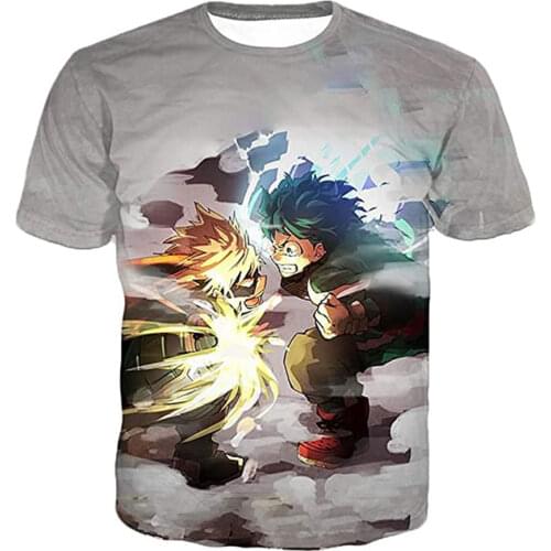 My hero academia T Shirt Men Women 3D Print Meliodas Sin of Anger T Shirts Short Sleeve Harajuku Streetwear Casual Tops