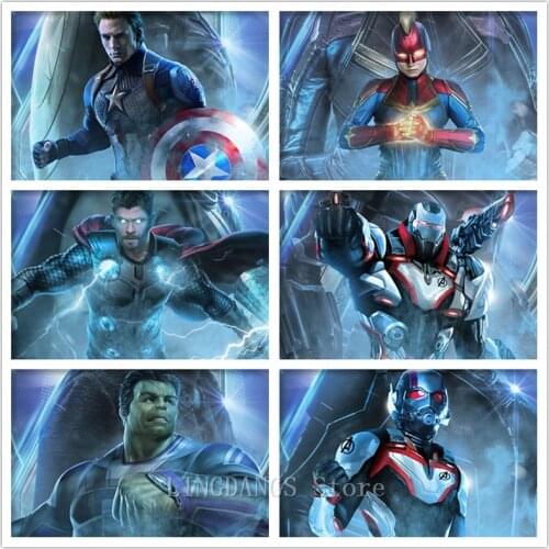 5D DIY Diamond Painting Disney Marvel Avengers Captain America Hulk Diamond Mosaic Embroidery Cross Stitch Kits Home Decor Gift